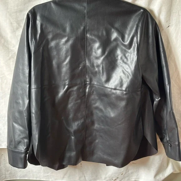 Gracia black leather shirt jacket - Picture 4 of 4